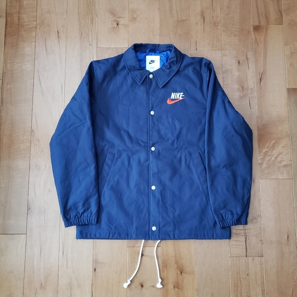 Nike Trend Embroidered Logo Therma Fit Canvas Jacket Size M Dark Blue DM5275-410 - Picture 5 of 11